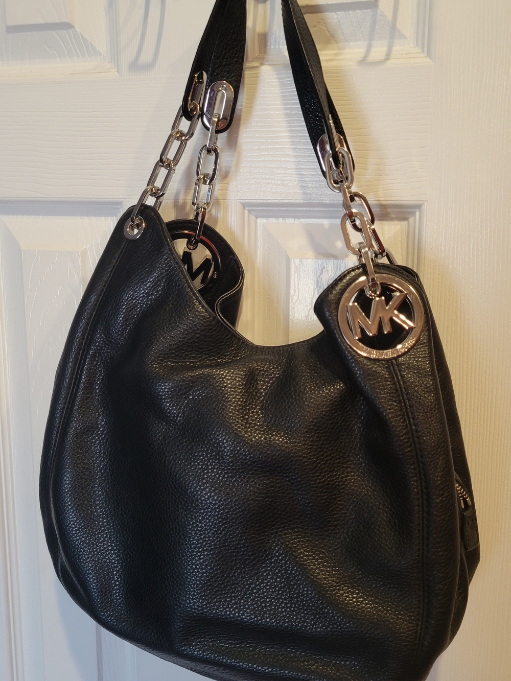 Michael Kors Black Leather Shoulder Hobo Bag